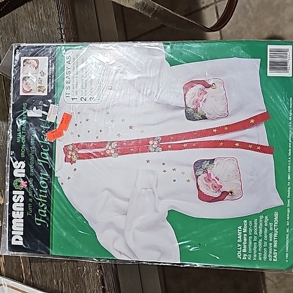 Dimensions Fashion Jacket Jolly Santa Iron on Transfers